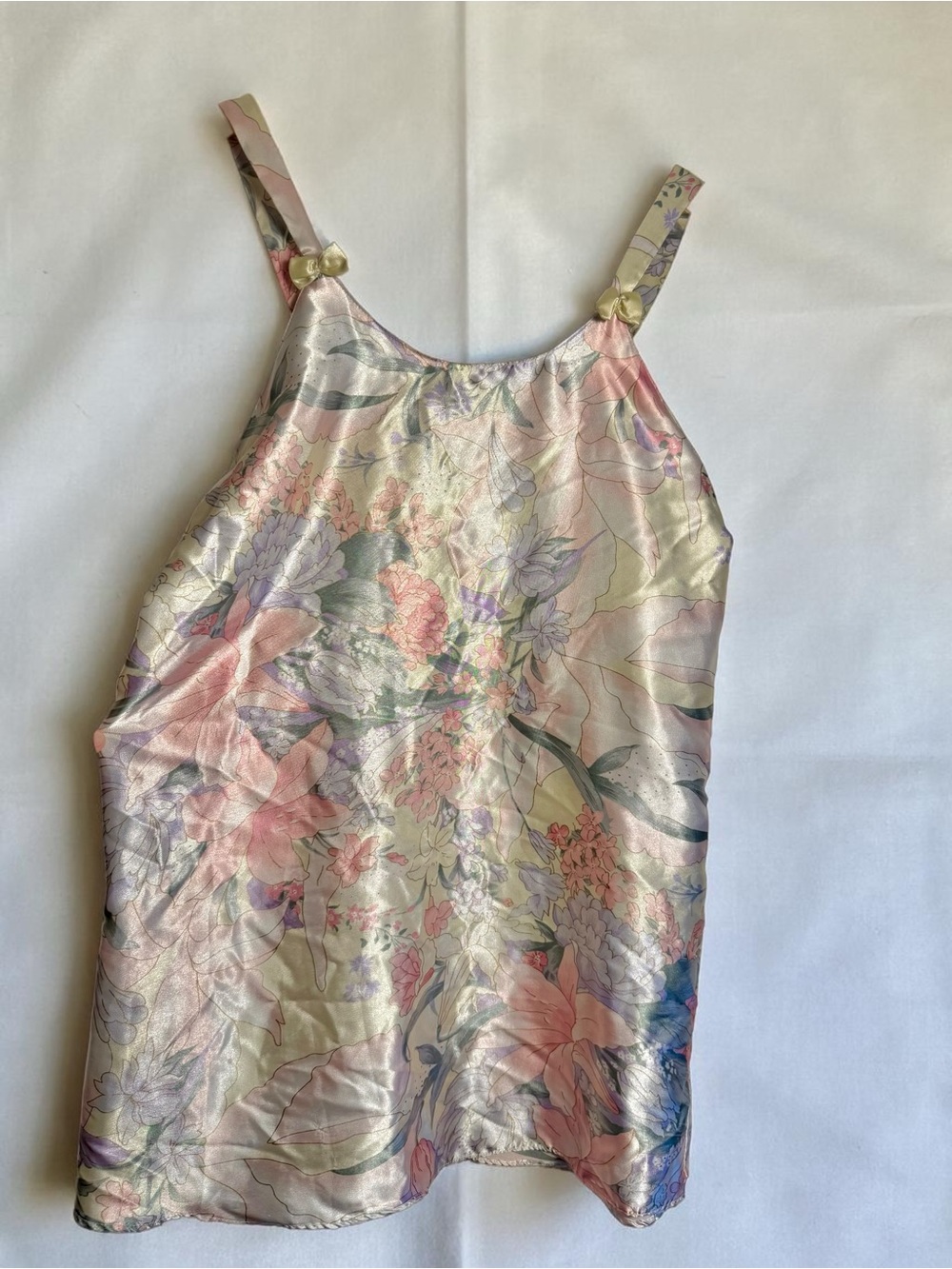 Silky floral mini slip dress with bow details - Picture 5 of 8